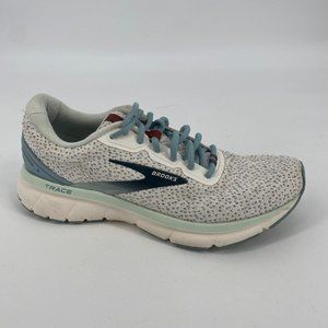 Brooks shoes womens 9 white fabric trace sneakers running walking low top